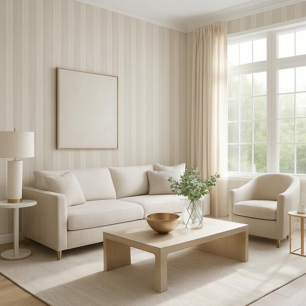 Tapisserie à motifs verticaux pour agrandir visuellement une pièce