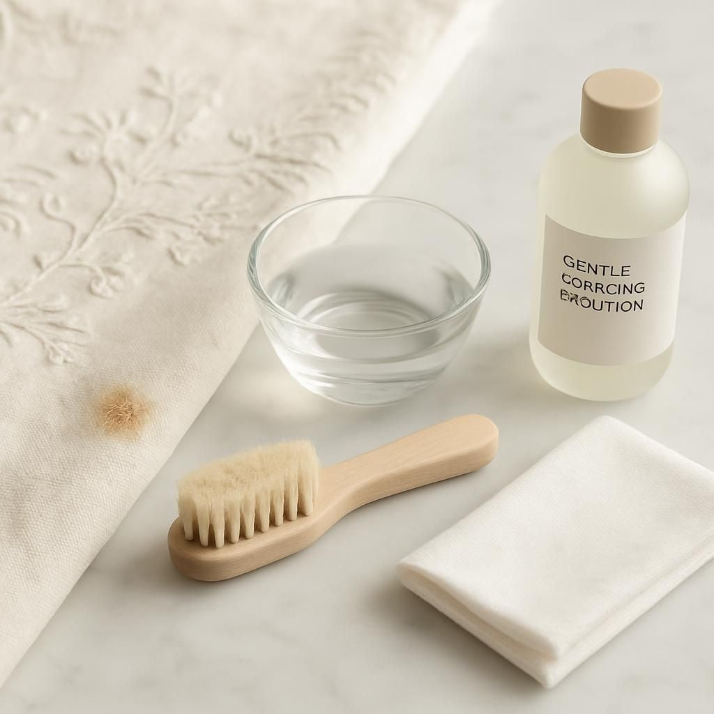 Tissu piqué détaché et nettoyé pour une décoration intérieure impeccable.