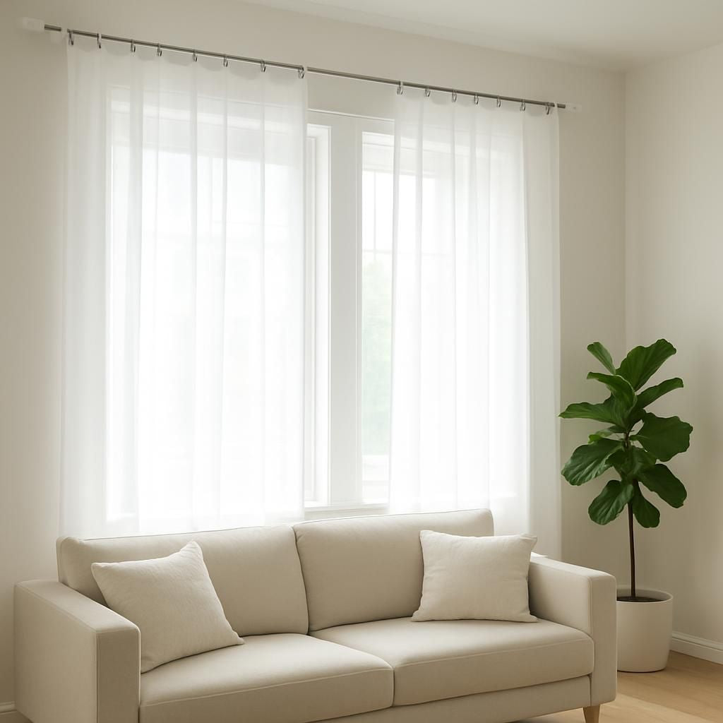 Accrocher des rideaux sans percer le mur pour une décoration intérieure pratique et réversible.
