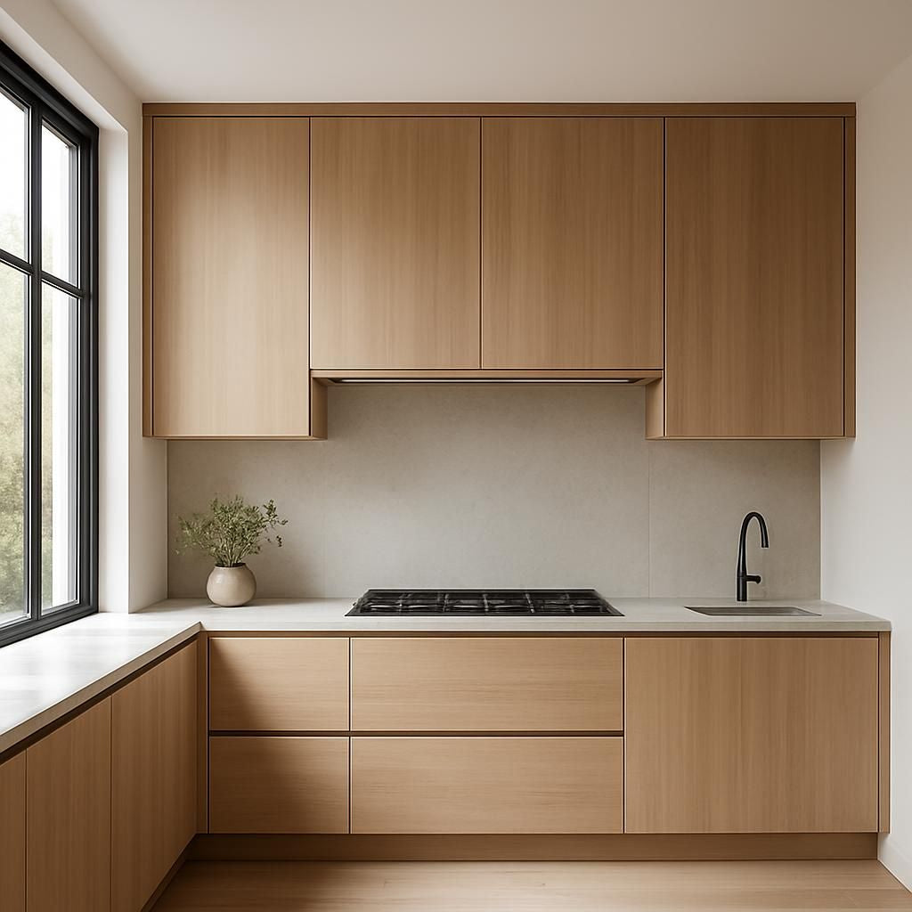 Hotte de cuisine intégrée dans un placard pour un design discret