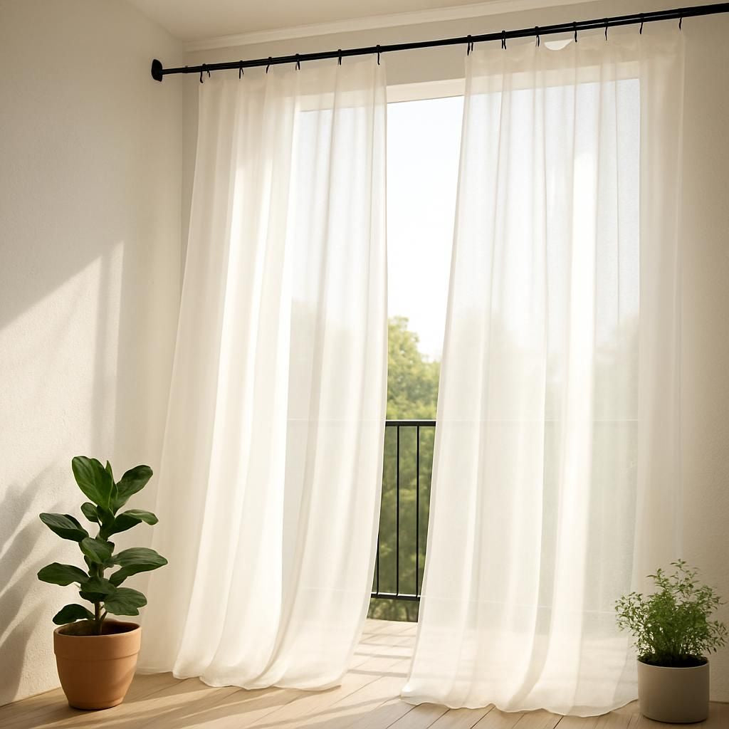 Accrocher des rideaux sur un balcon pour une décoration extérieure pratique et esthétique.