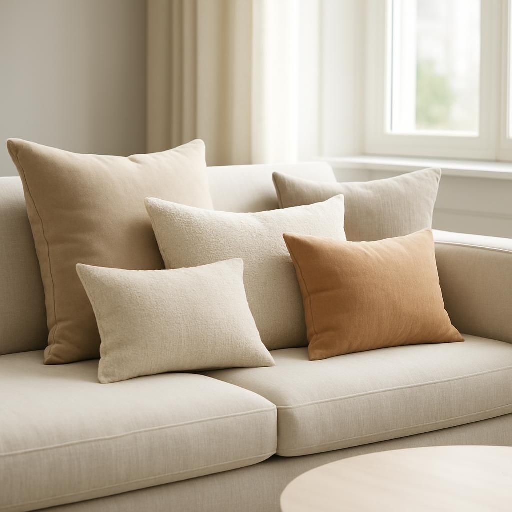 Disposition de coussins décoratifs sur un canapé pour un salon élégant