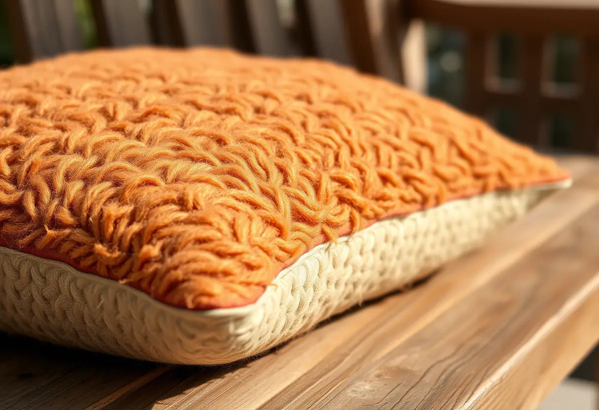 Coussin rustique en laine naturelle pour la chambre enfant