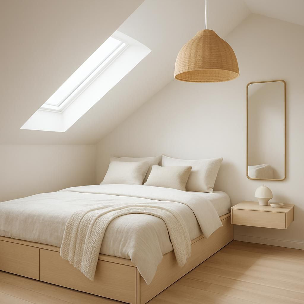 Agrandir une chambre sous pente avec des astuces de décoration et d'aménagement intérieur.