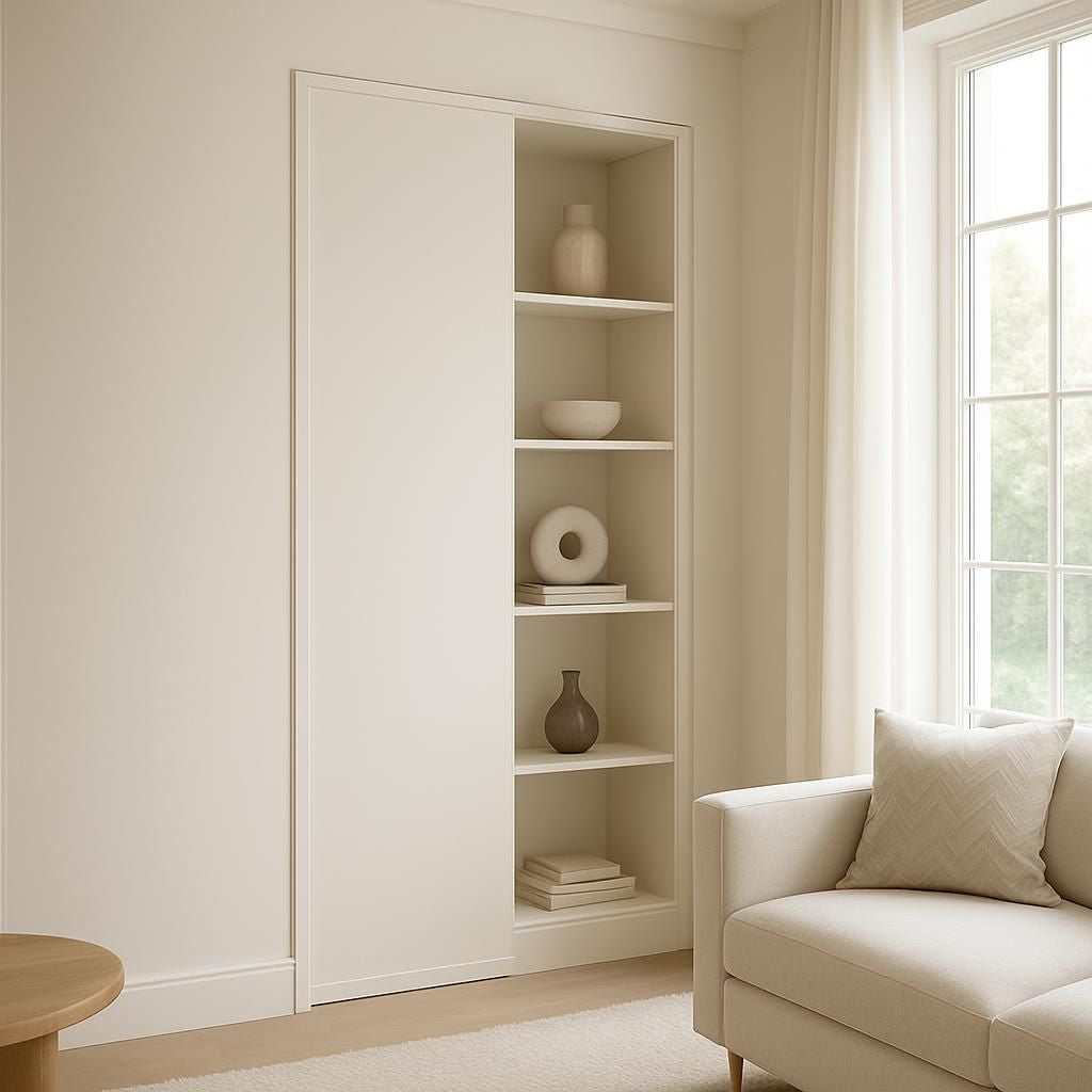 Cachez les étagères avec des astuces déco pour un intérieur épuré et esthétique.