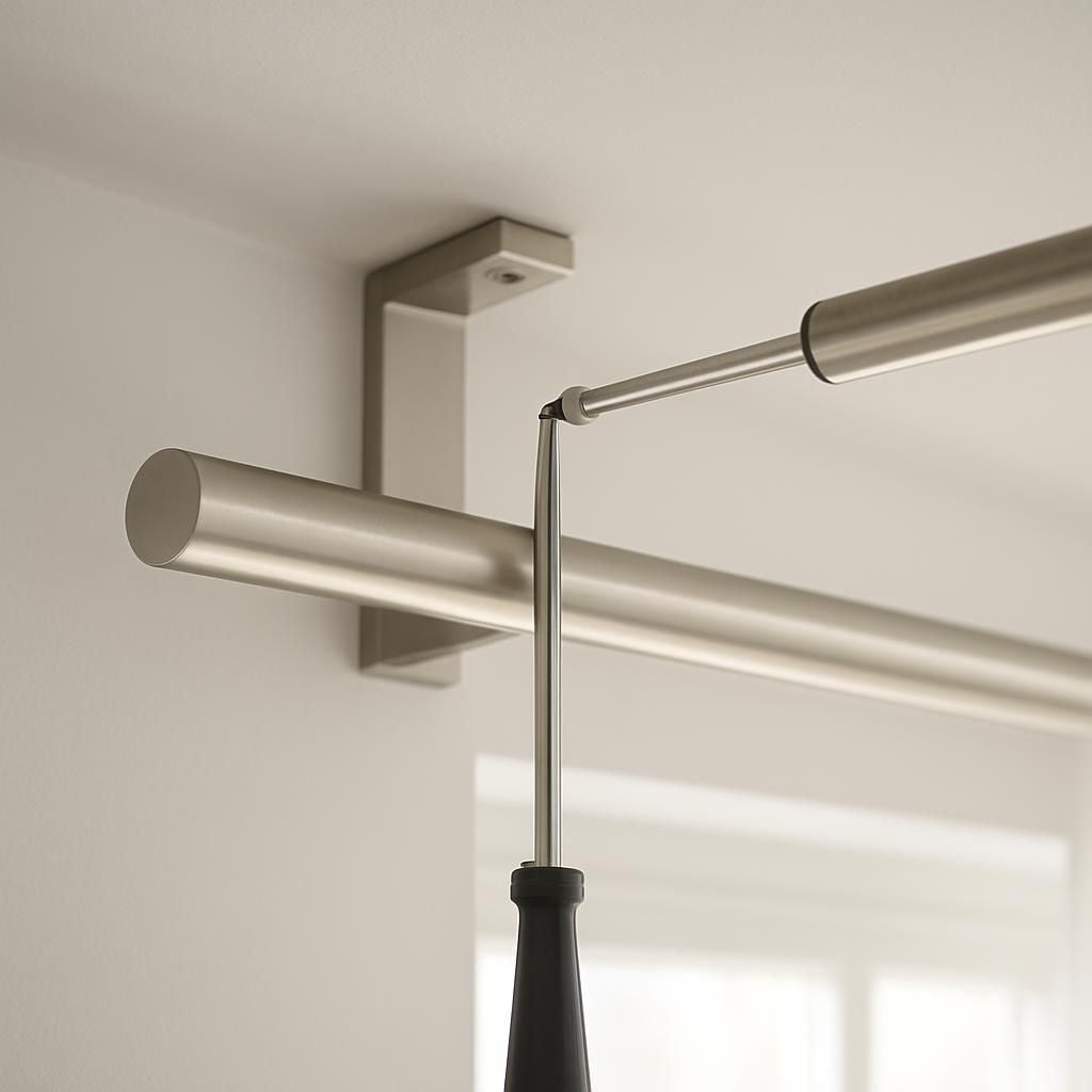 Accrocher une tringle à rideaux au plafond pour une décoration intérieure élégante.