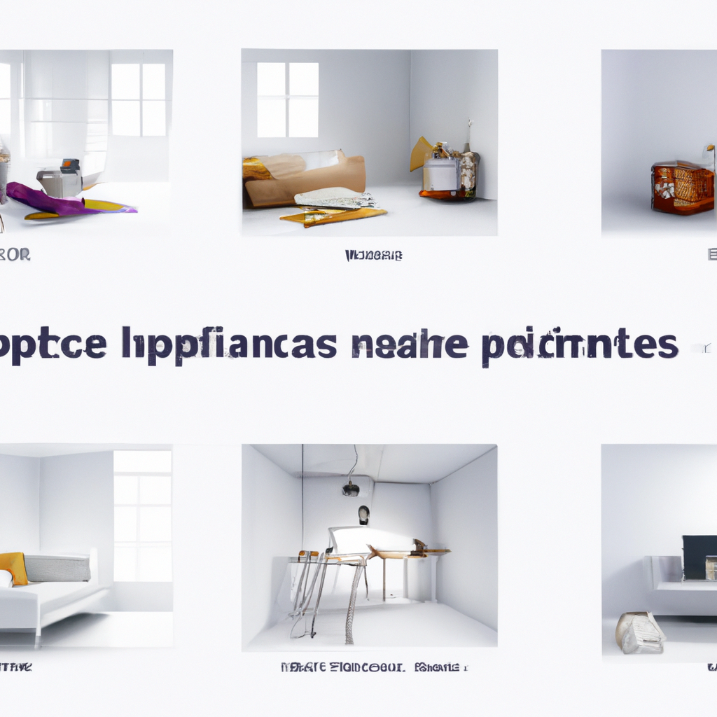 Intérieur moderne aux murs blancs, meubles au design épuré, touches de couleur, ambiance lumineuse et aérée.