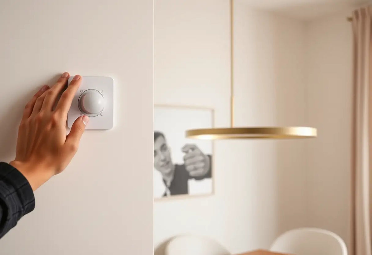 Main dimmable pour ajuster l'intensité d'une suspension sobre