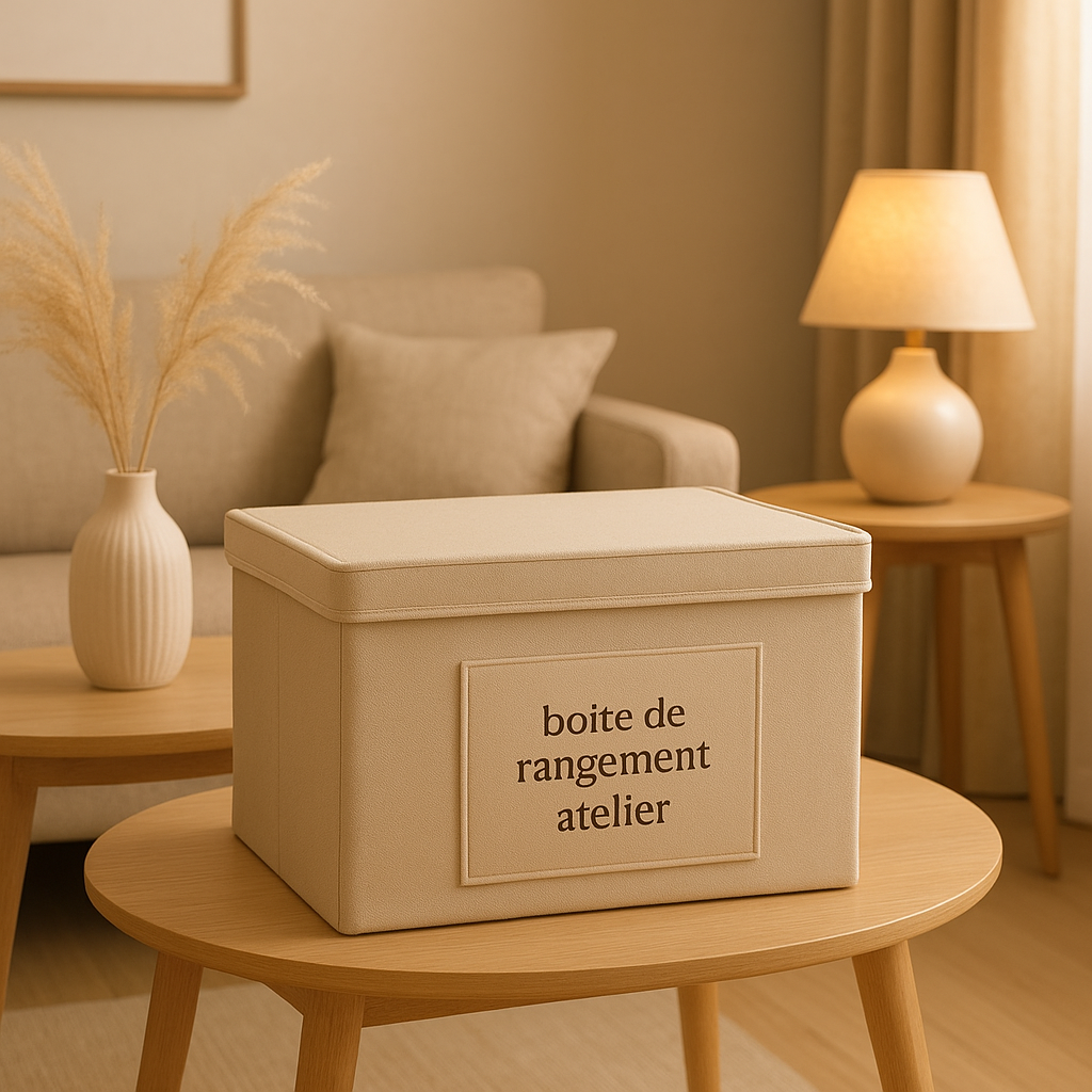Boîte de rangement atelier robuste et pratique pour l'organisation d'outils et d'accessoires.
