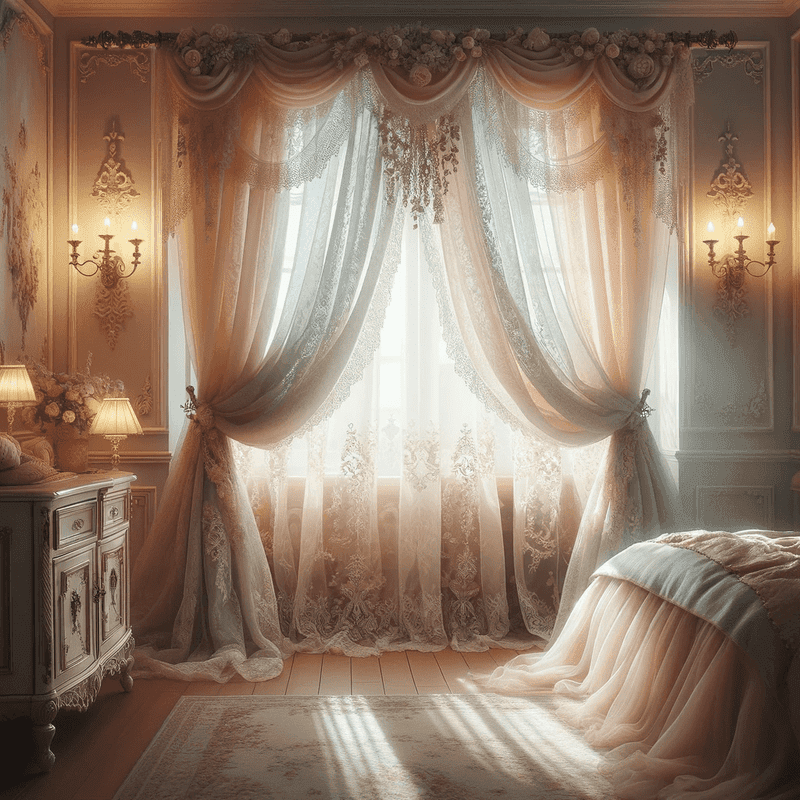 Un rideau délicat, orné de motifs floraux et d'une finition élégante, apportant une touche romantique et chaleureuse à votre intérieur.