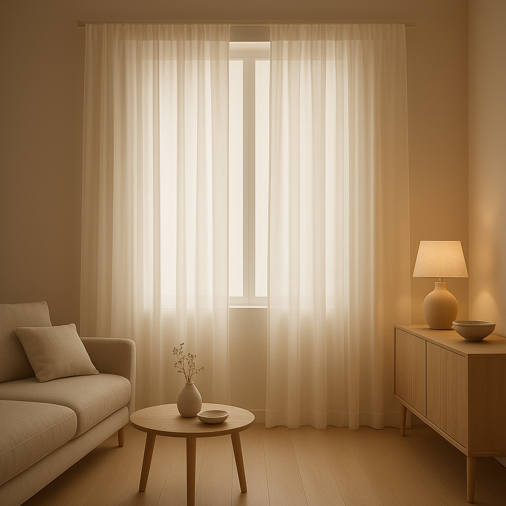 Voile rideau en tissu léger pour tamiser la lumière et décorer vos fenêtres avec élégance.
