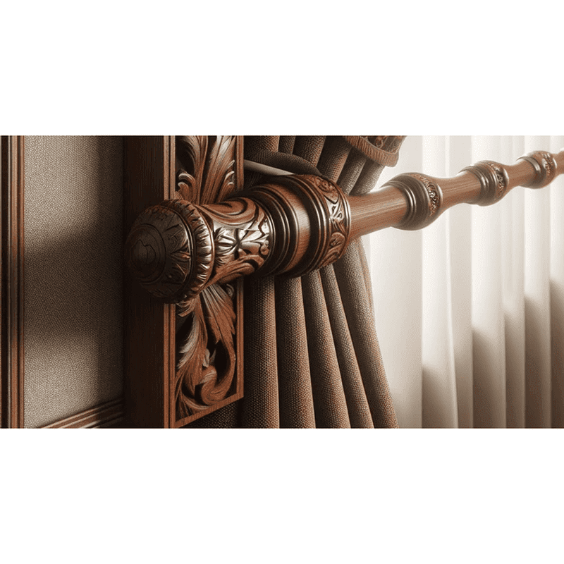 Tringle rideau en bois naturel, simple et élégante, idéale pour habiller vos fenêtres avec un style chaleureux et authentique.