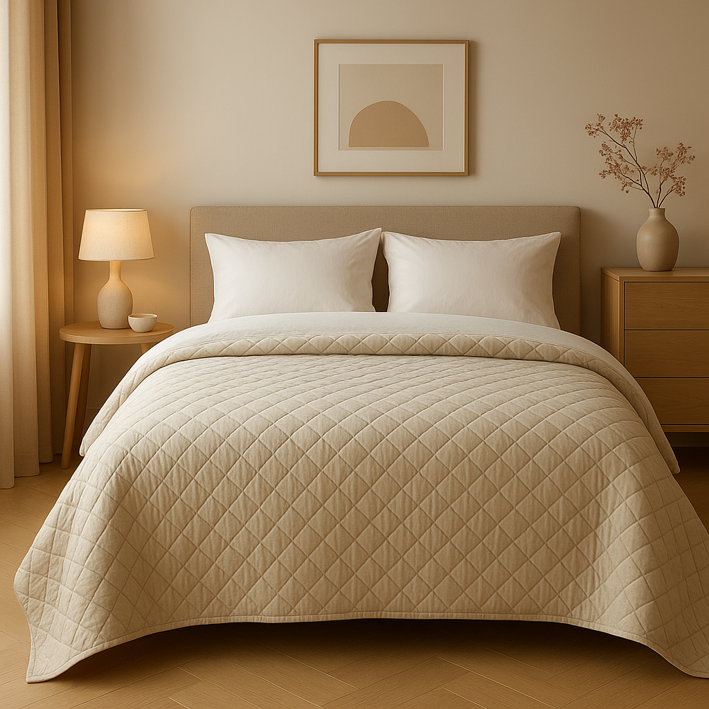 Couvre-lit matelassé élégant pour une chambre douillette et stylée