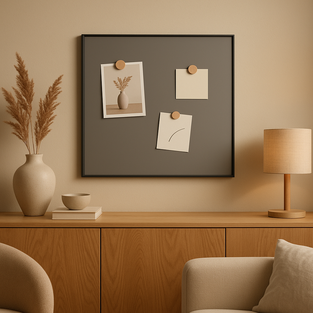 Tableau magnétique déco en bois naturel pour organiser et personnaliser votre intérieur