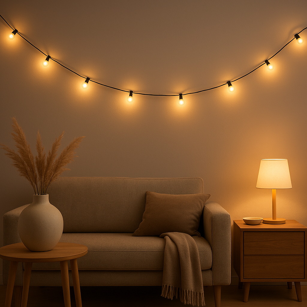 Guirlande lumineuse extérieure de 50 mètres pour décorer votre jardin ou terrasse.