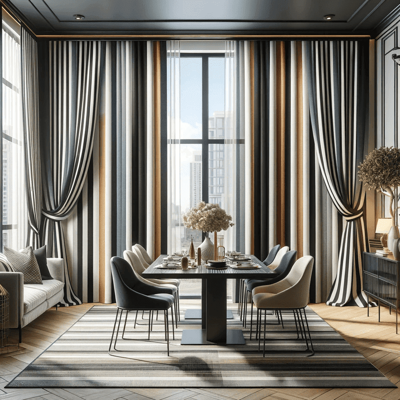 Des rayures élégantes et intemporelles pour habiller vos fenêtres avec style.