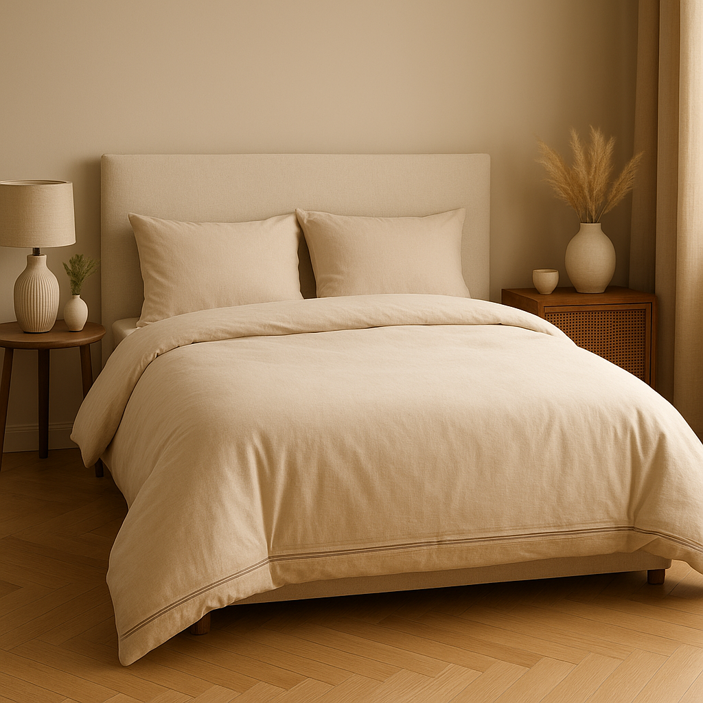 Housse de couette à zip pour un lit fait avec élégance et facilité