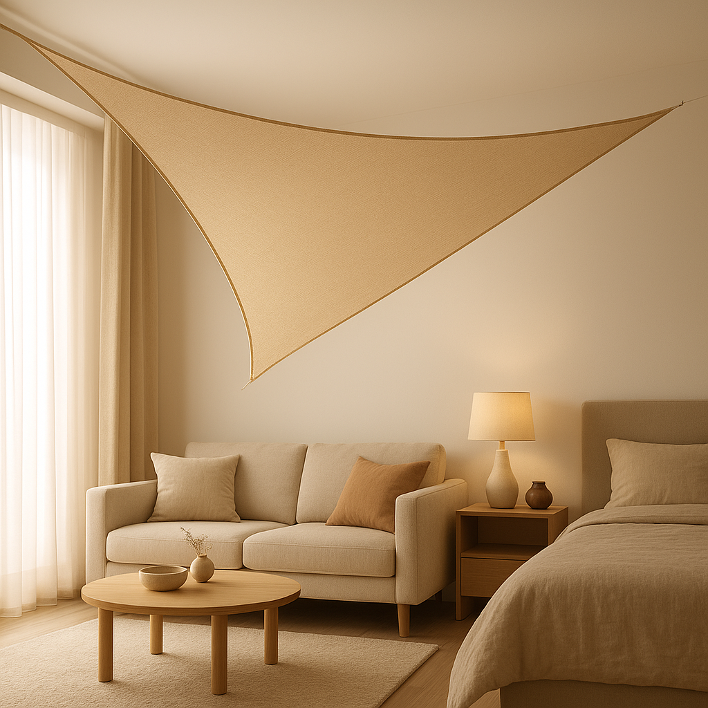 Voile d'ombrage sur mesure pour terrasse et jardin, protection solaire élégante et ajustable.