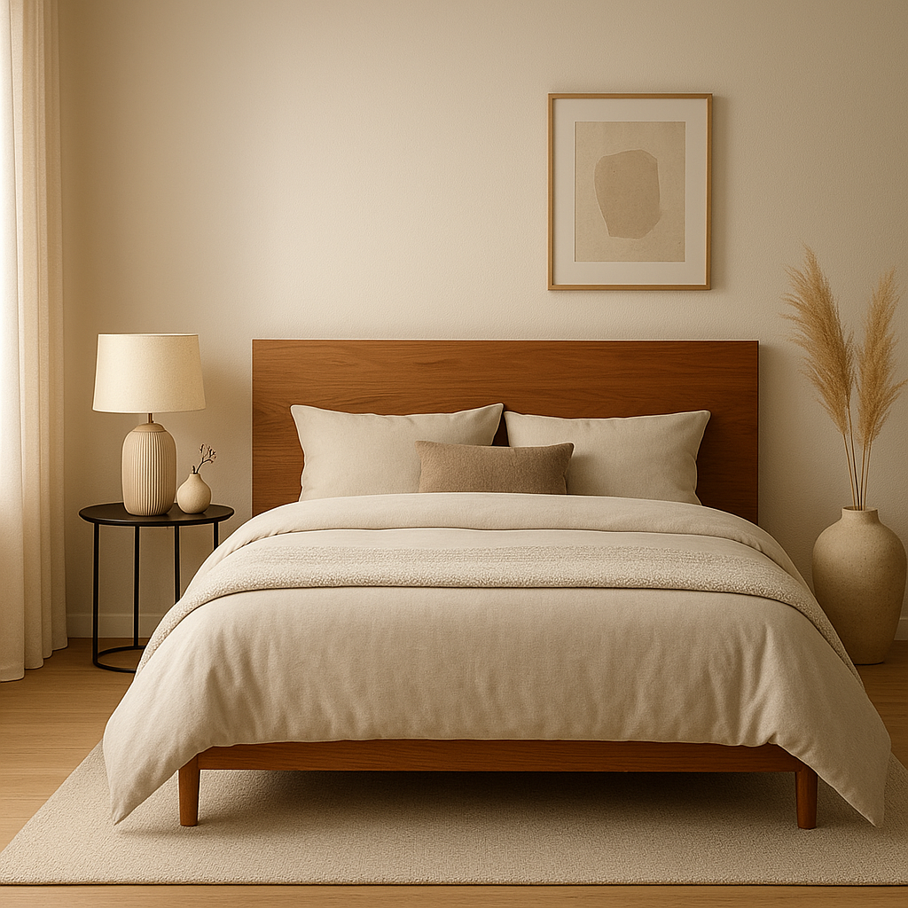 Tête de lit 180 en bois massif, design contemporain pour chambre principale