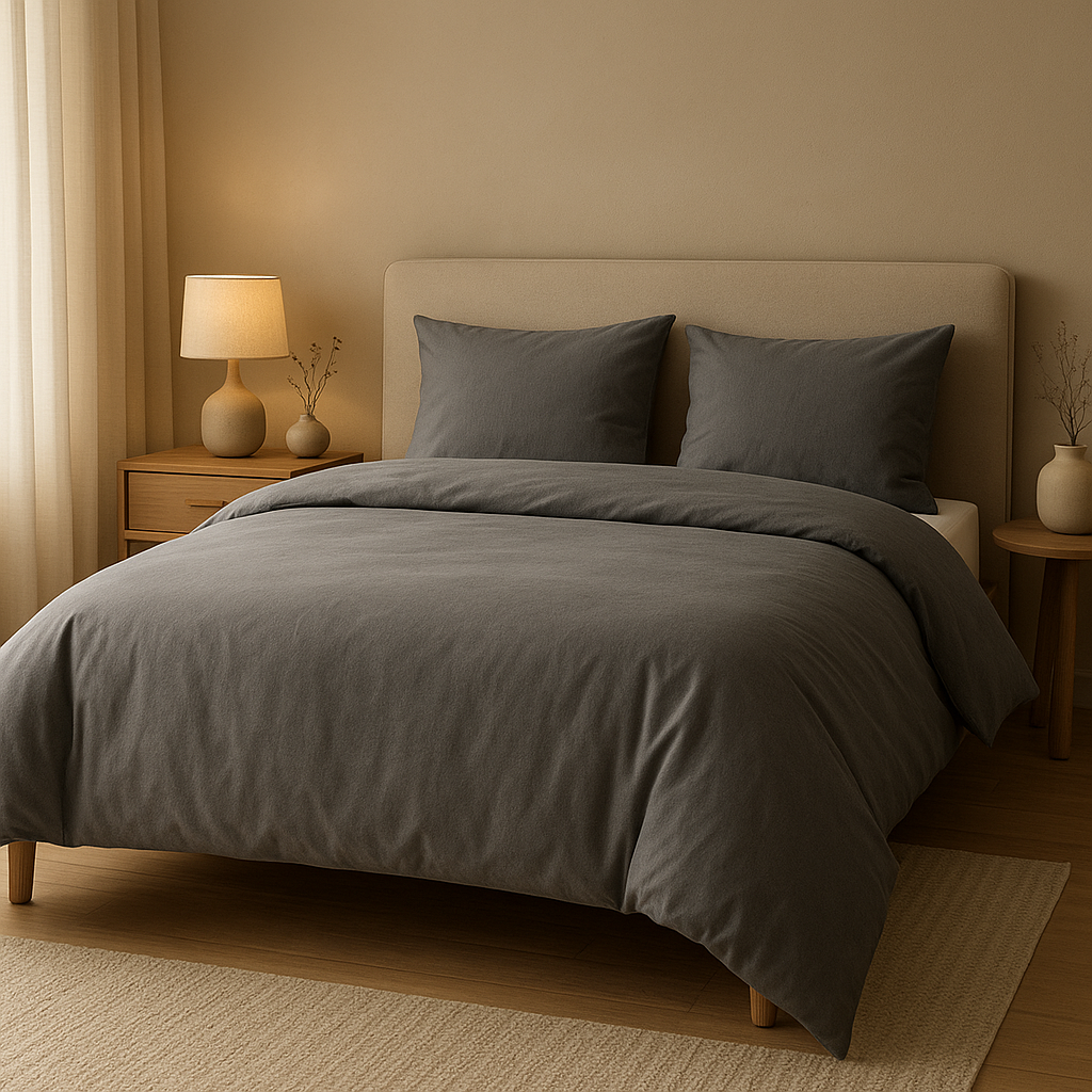 Housse de couette gris perle pour une chambre paisible et un sommeil apaisant