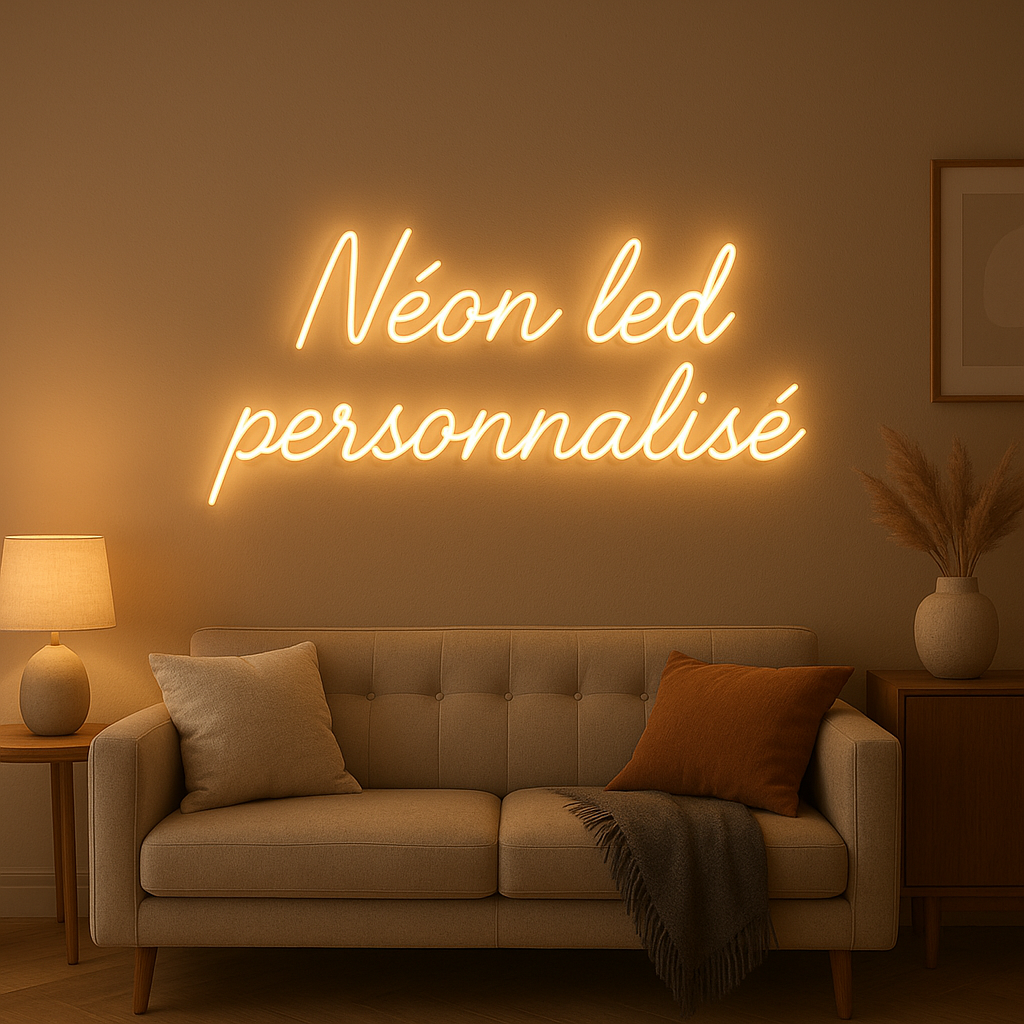 Lumière néon LED personnalisée pour décorer votre intérieur avec style et originalité.
