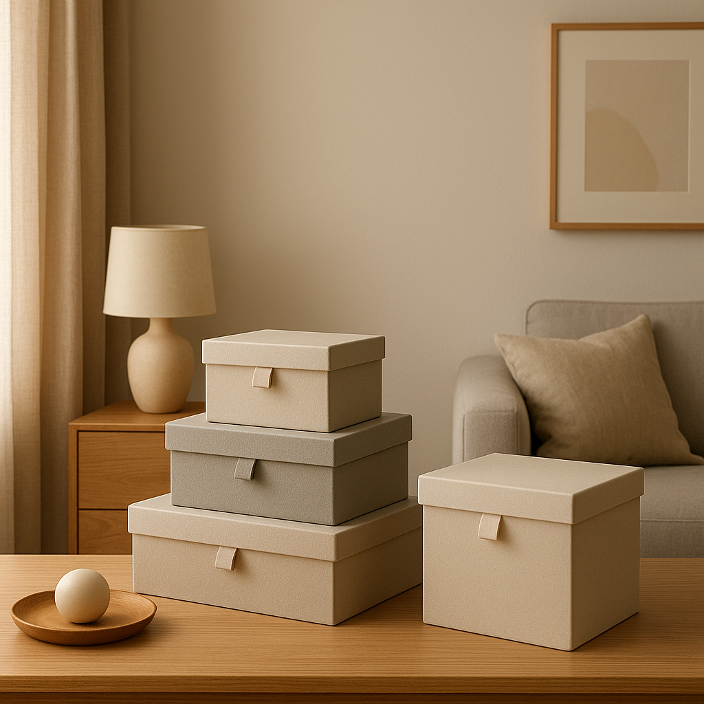Petite boîte de rangement design en bois pour organiser vos objets déco intérieurs