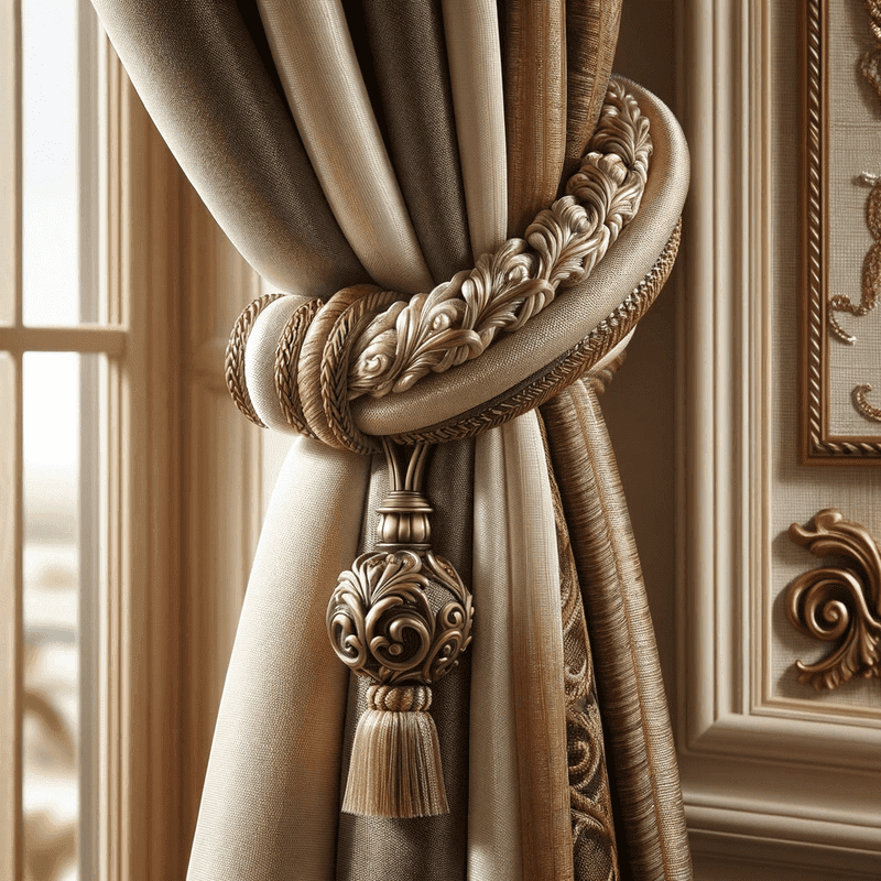 Accessoire élégant pour attacher les rideaux, apportant une touche décorative et fonctionnelle à votre intérieur.