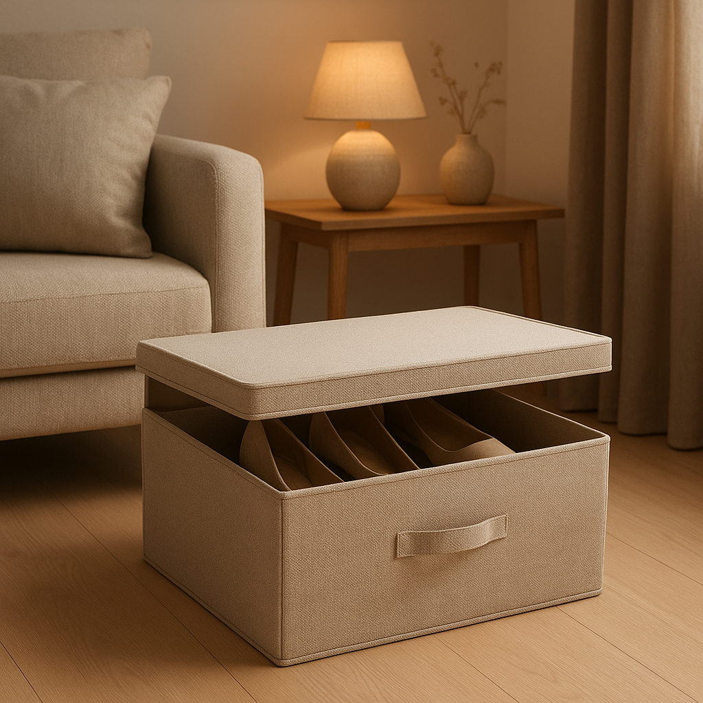 Boîte de rangement pour chaussures transparente, idéale pour optimiser l'espace dans votre placard ou entrée.