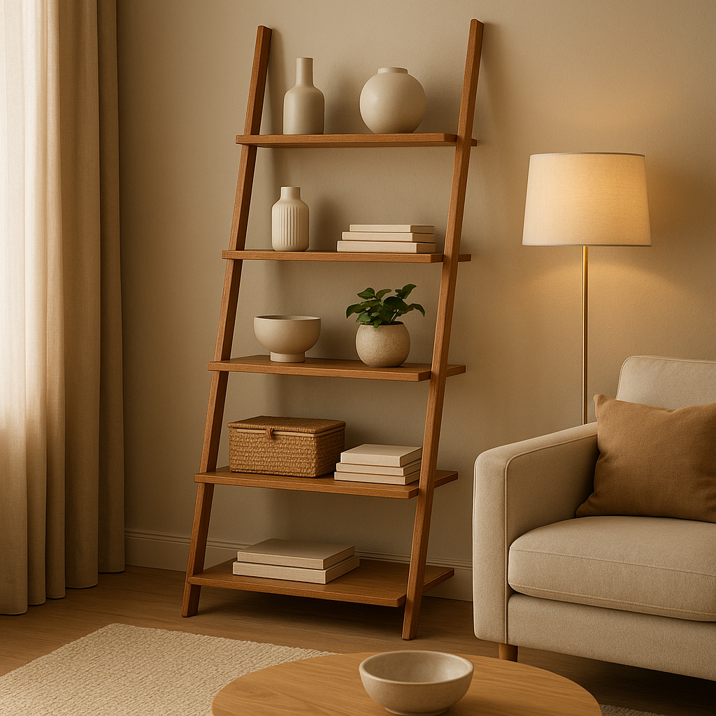 Étagère en échelle design pour un rangement moderne et décoratif