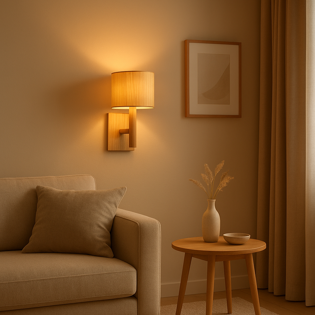 Applique murale en bois design pour éclairage d'ambiance intérieur contemporain