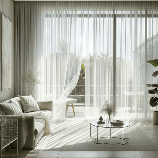 Un voile léger laisse filtrer la lumière à travers ce rideau transparent, apportant une touche d'élégance et de légèreté à votre intérieur.