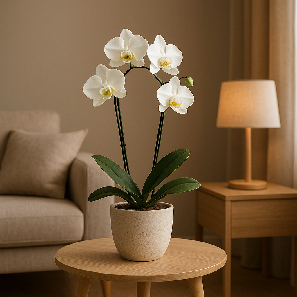 Cache-pot design pour orchidée, idéal pour sublimer vos plantes d'intérieur avec élégance.