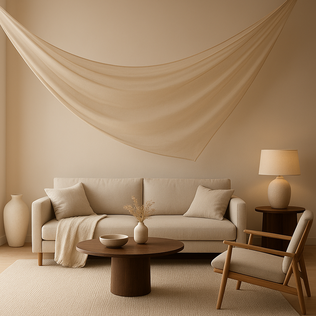 Voile d'ombrage tendue pour protéger votre terrasse du soleil et créer un espace ombragé.