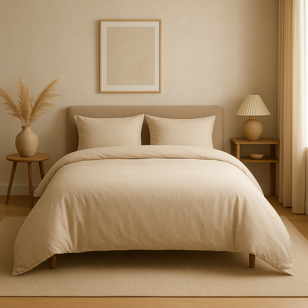 Housse de couette en coton 240x260 cm, un linge de lit doux et naturel pour votre chambre.