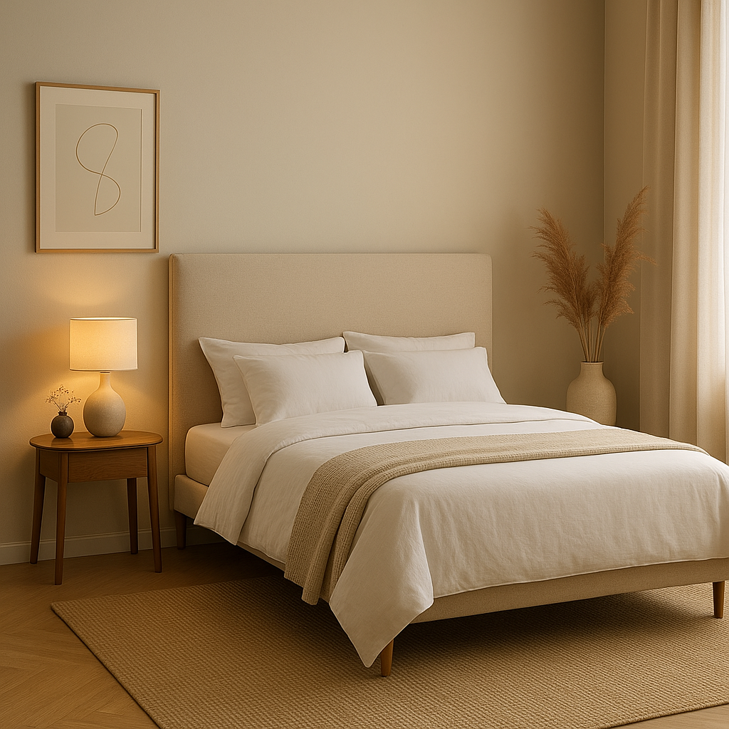 Tête de lit 200 en tissu capitonné, design moderne pour chambre à coucher élégante.