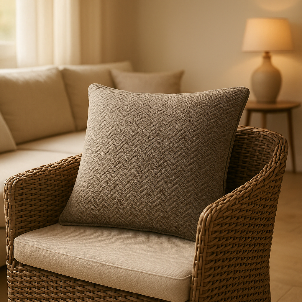 Coussin pour salon de jardin en résine tressée, design résistant aux intempéries pour votre extérieur.