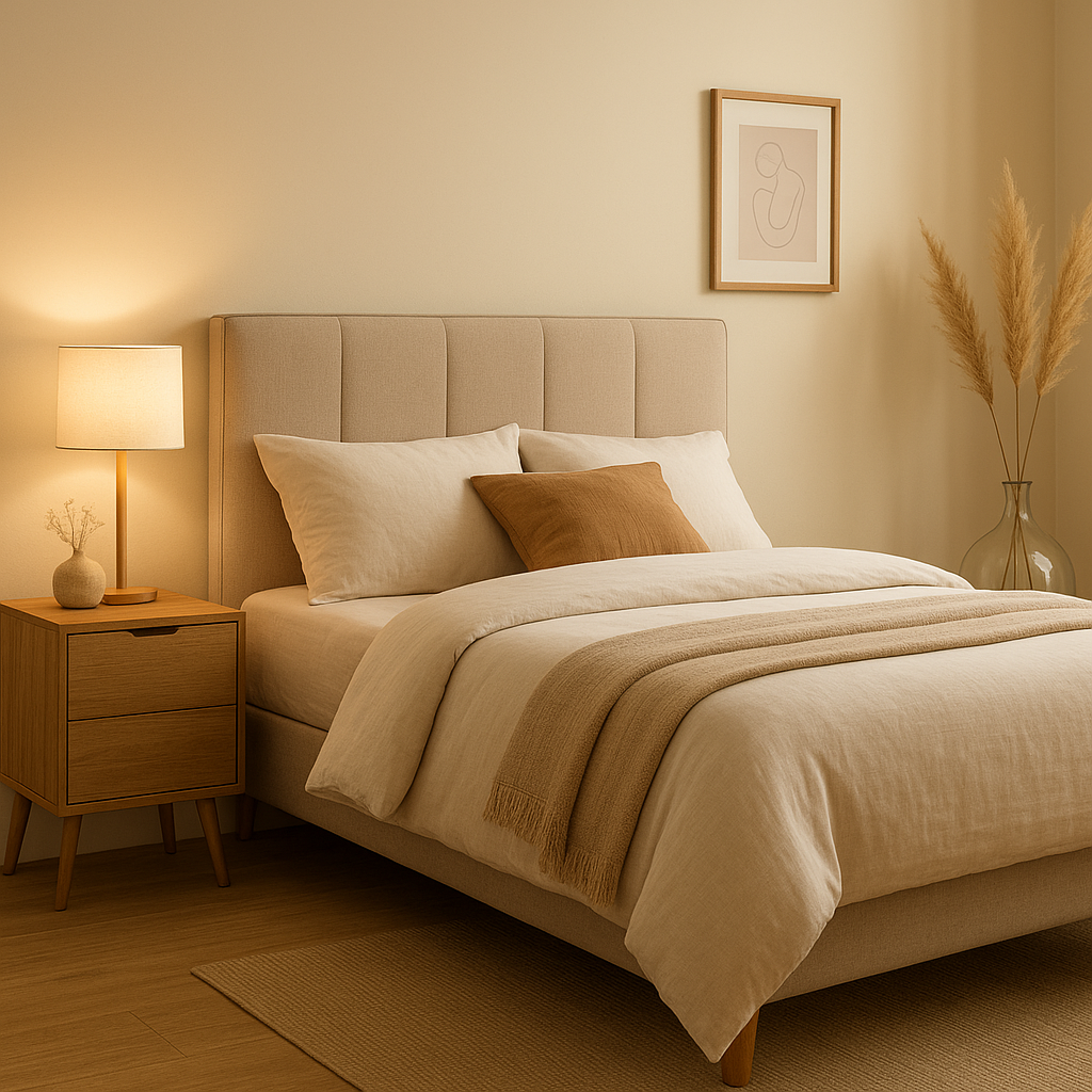 Tête de lit 90 cm en tissu gris, design moderne pour chambre à coucher