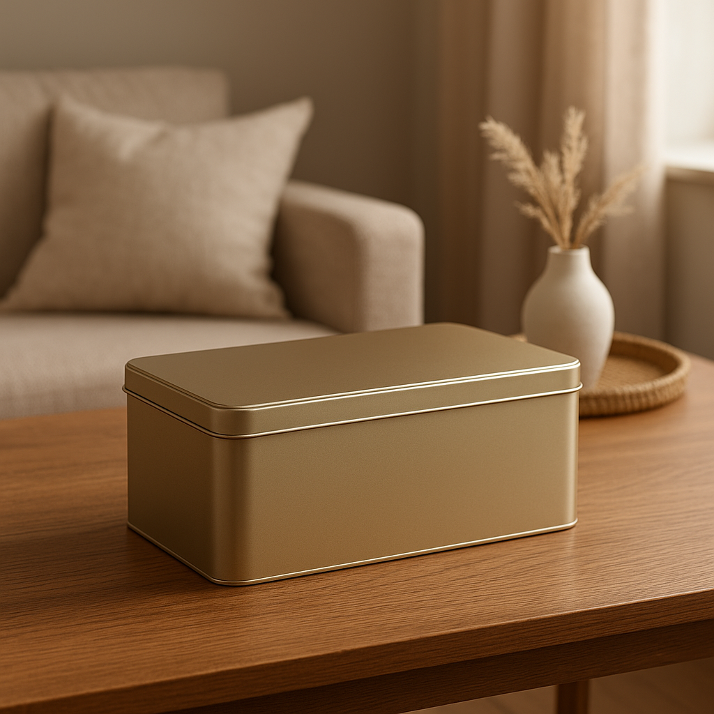 Boîte métallique de rangement élégante pour optimiser l'organisation de votre intérieur