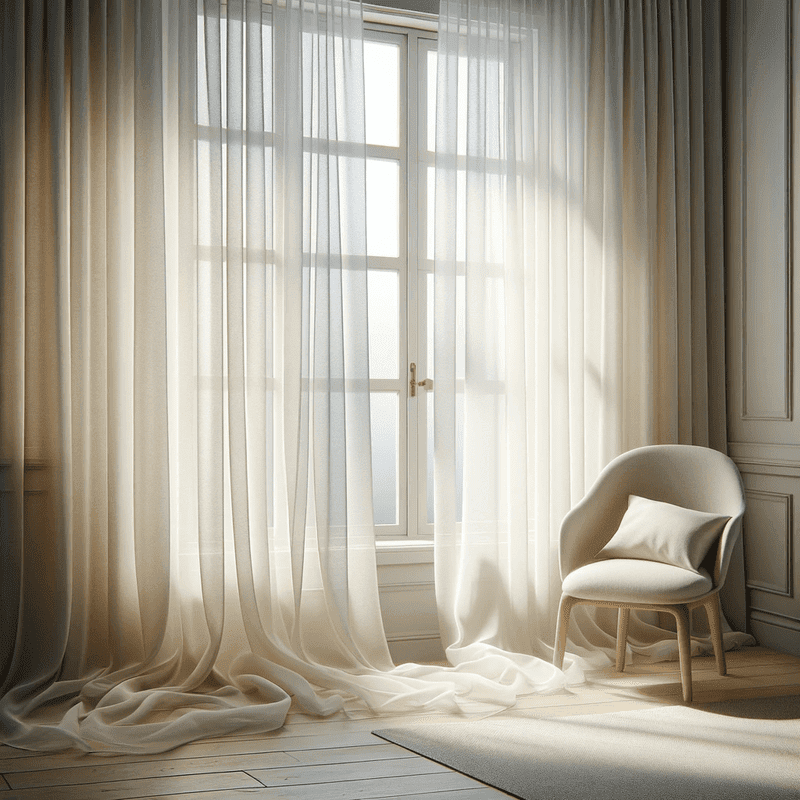 Une fine toile blanche, légère et transparente, apportant une touche délicate et lumineuse à votre intérieur.