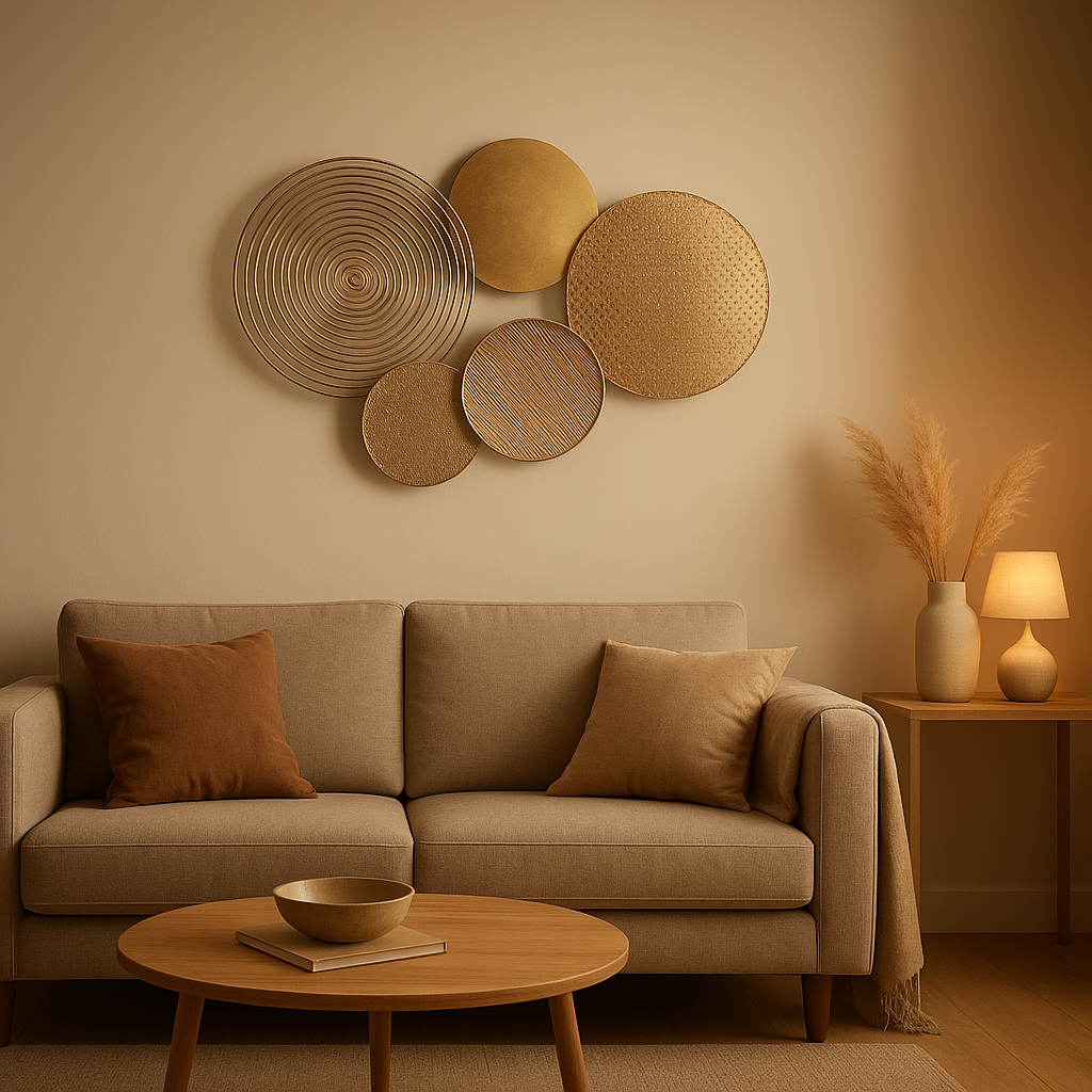 Décoration murale métallique contemporaine pour un intérieur design et épuré