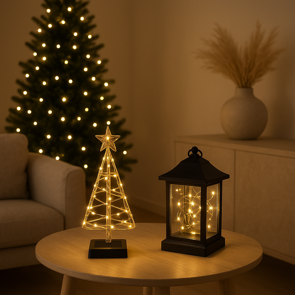 Décoration de Noël extérieure solaire : guirlandes et ornements lumineux pour jardin