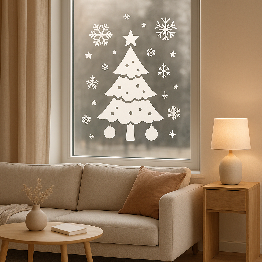 Stickers de Noël pour fenêtre, décorations festives à coller sur vos vitres