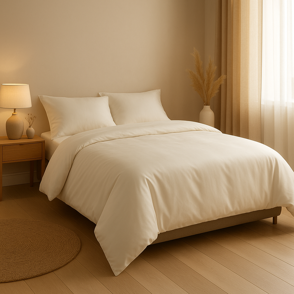 Housse de couette en satin de coton pour une literie luxueuse et douce