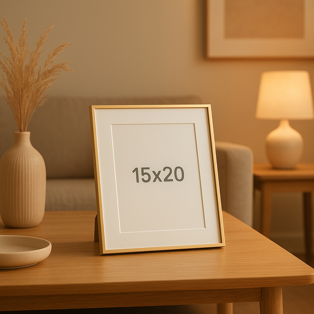 Cadre photo 15x20 en bois pour afficher vos plus beaux souvenirs au mur ou sur un meuble.