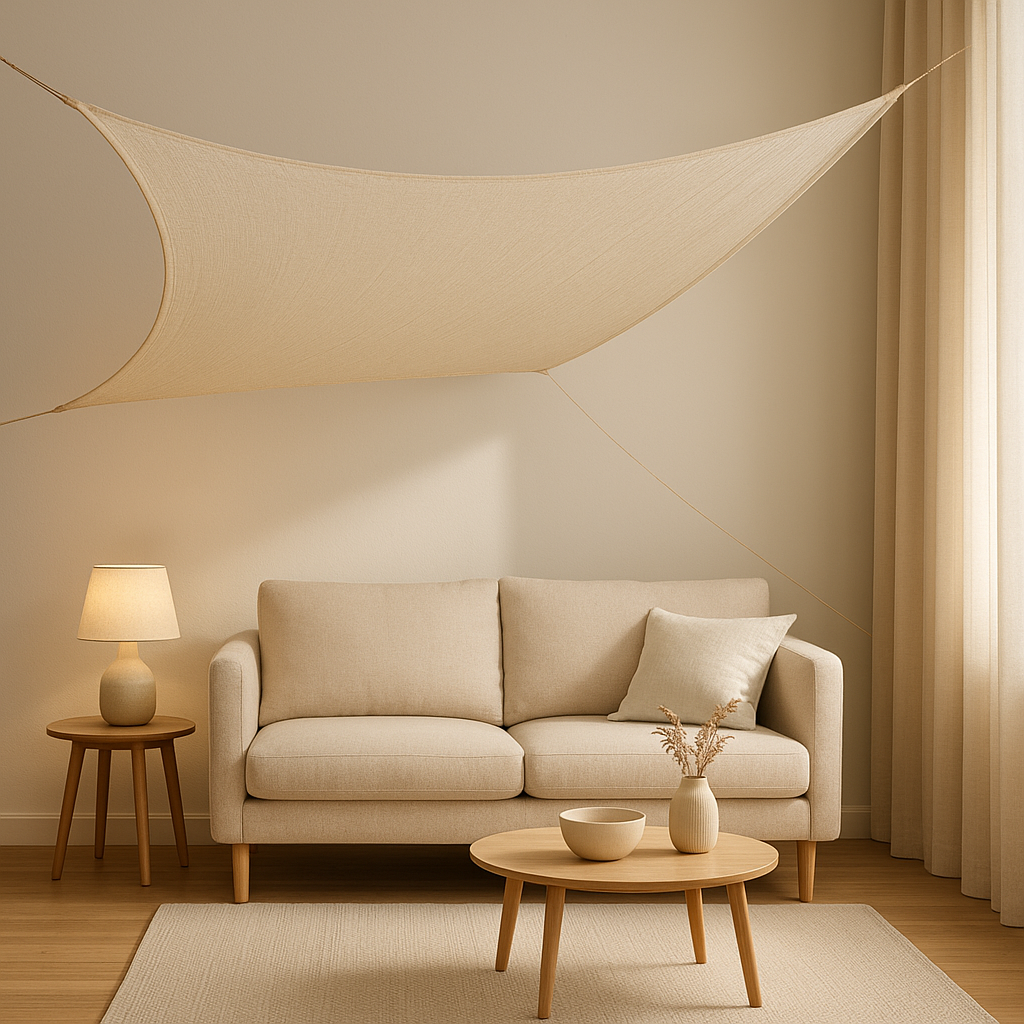 Voile d'ombrage en fibre de coco naturelle pour une terrasse ombragée et une ambiance tropicale
