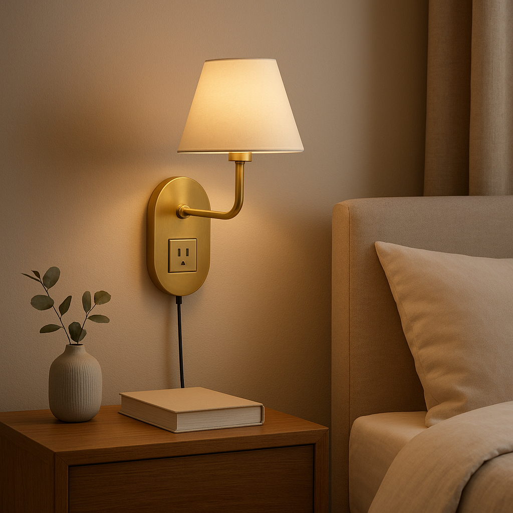Applique murale avec prise USB, design moderne pour éclairage et recharge pratique
