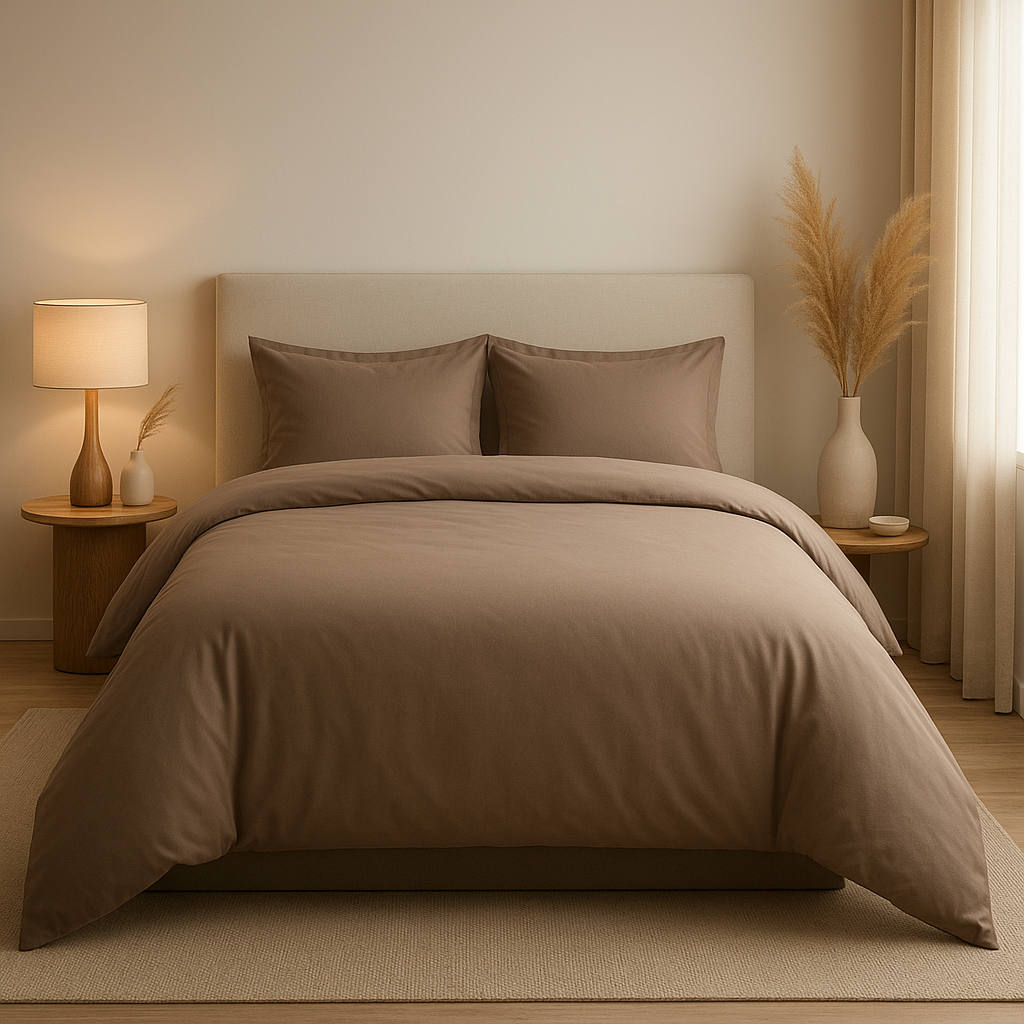 Housse de couette 160x200 cm en lin naturel pour un lit deux personnes confortable