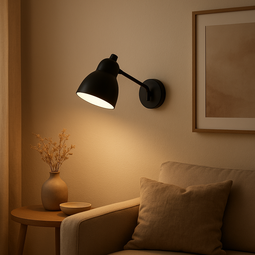 Applique murale noire moderne pour un éclairage d'ambiance intérieur design