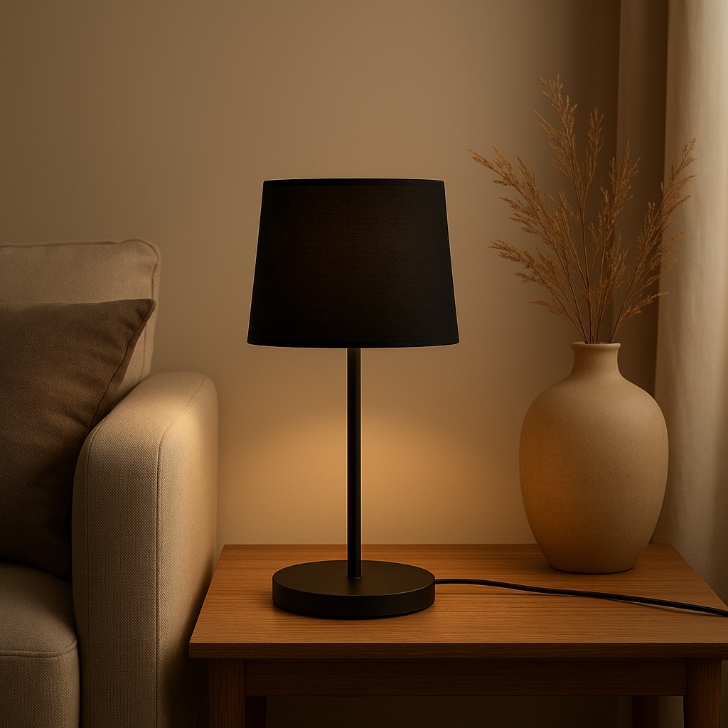 Lampe de chevet noire design pour une ambiance tamisée et élégante dans votre chambre