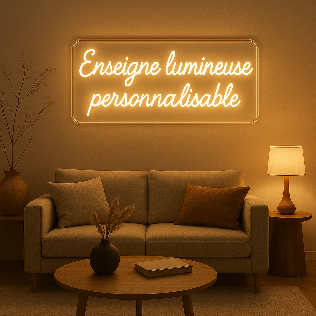 Enseigne lumineuse personnalisable pour décorer et éclairer votre intérieur avec style